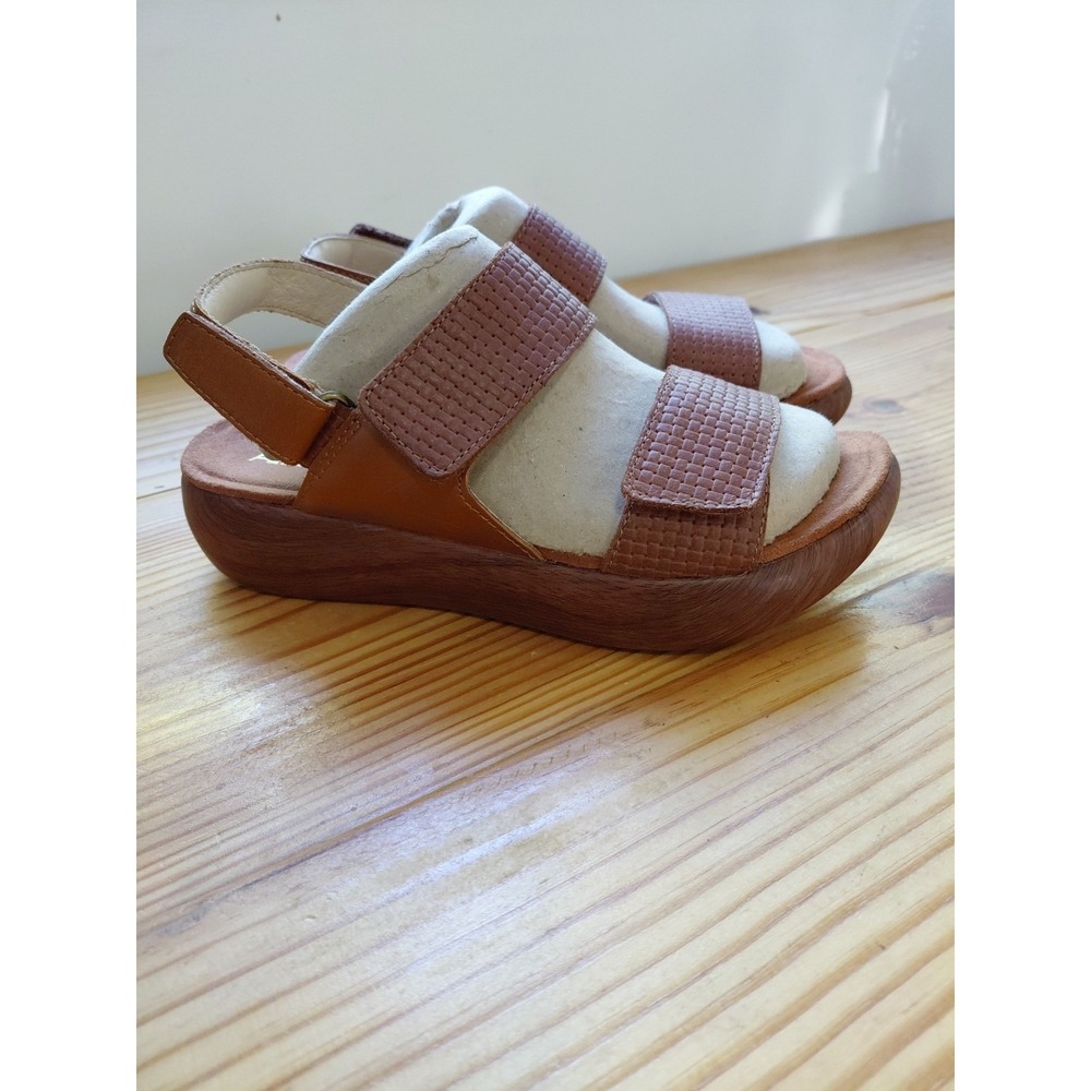 New Alegria Wooden Strappy Bailee Sandal  Size 36 = 6 Color Cognac